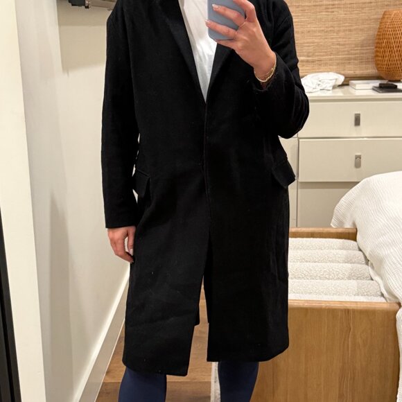 All Saints Single Breasted Black Wool Peacoat - Women's XS - Picture 4 of 4